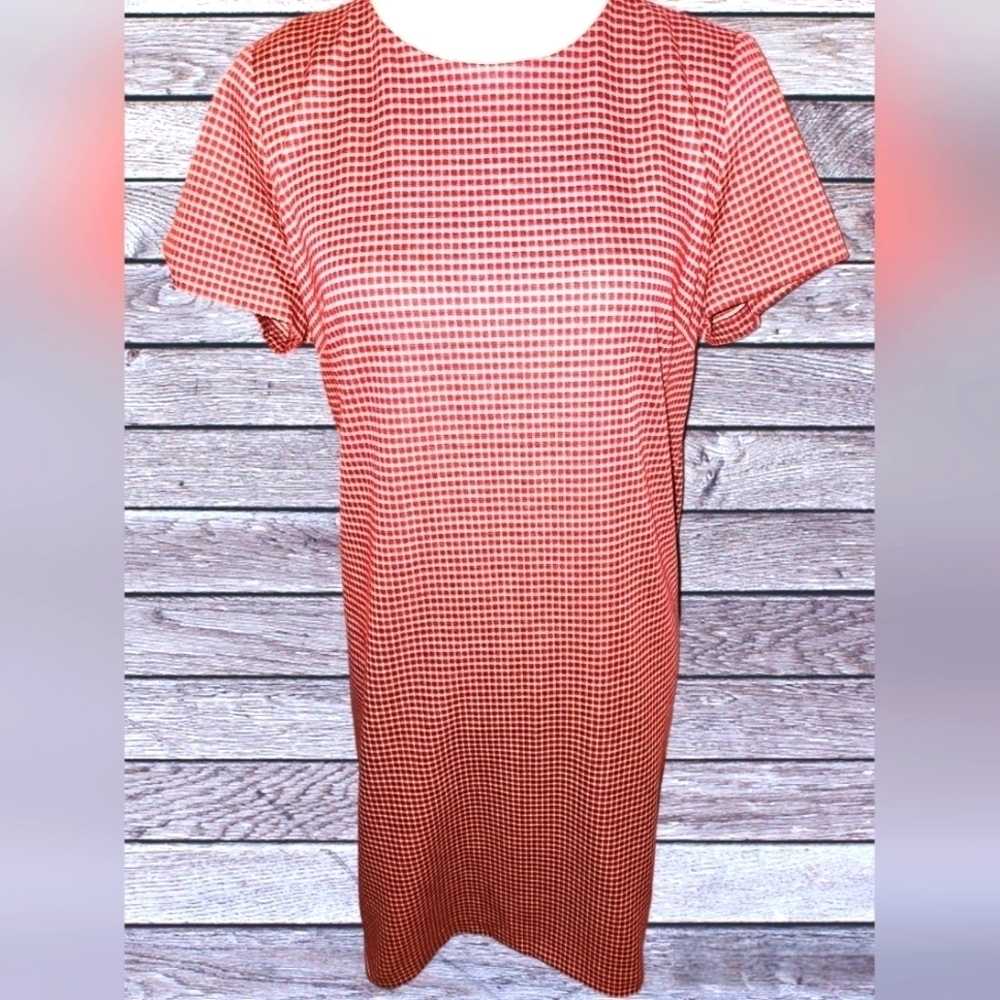 CALVIN KLEIN HOUNDSTOOTH SHEATH DRESS
